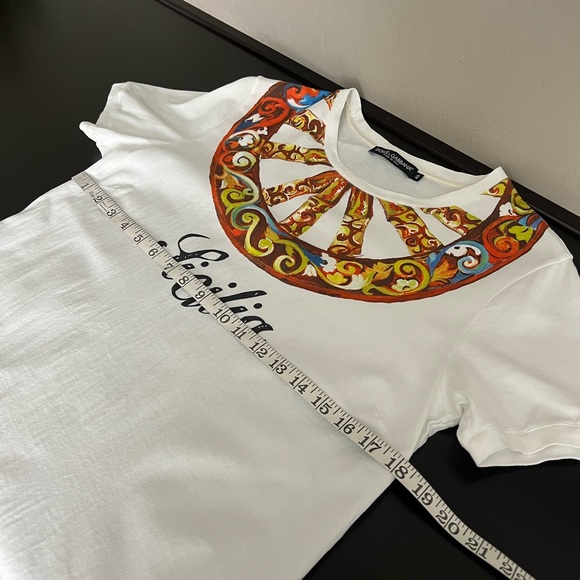 Dolce & Gabbana D&G Sicilia 100%Cotton graphic tee Women’s M made in Italy - Picture 5 of 10